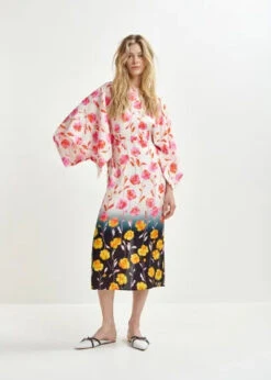 Essentiel Antwerp Hermione Floral Midi Dress - Black/Off White/Pink 12 Essentiel Antwerp Hermione Floral Midi Dress - Black/Off White/Pink -Lulu&M HERMIONE H2FT i 4