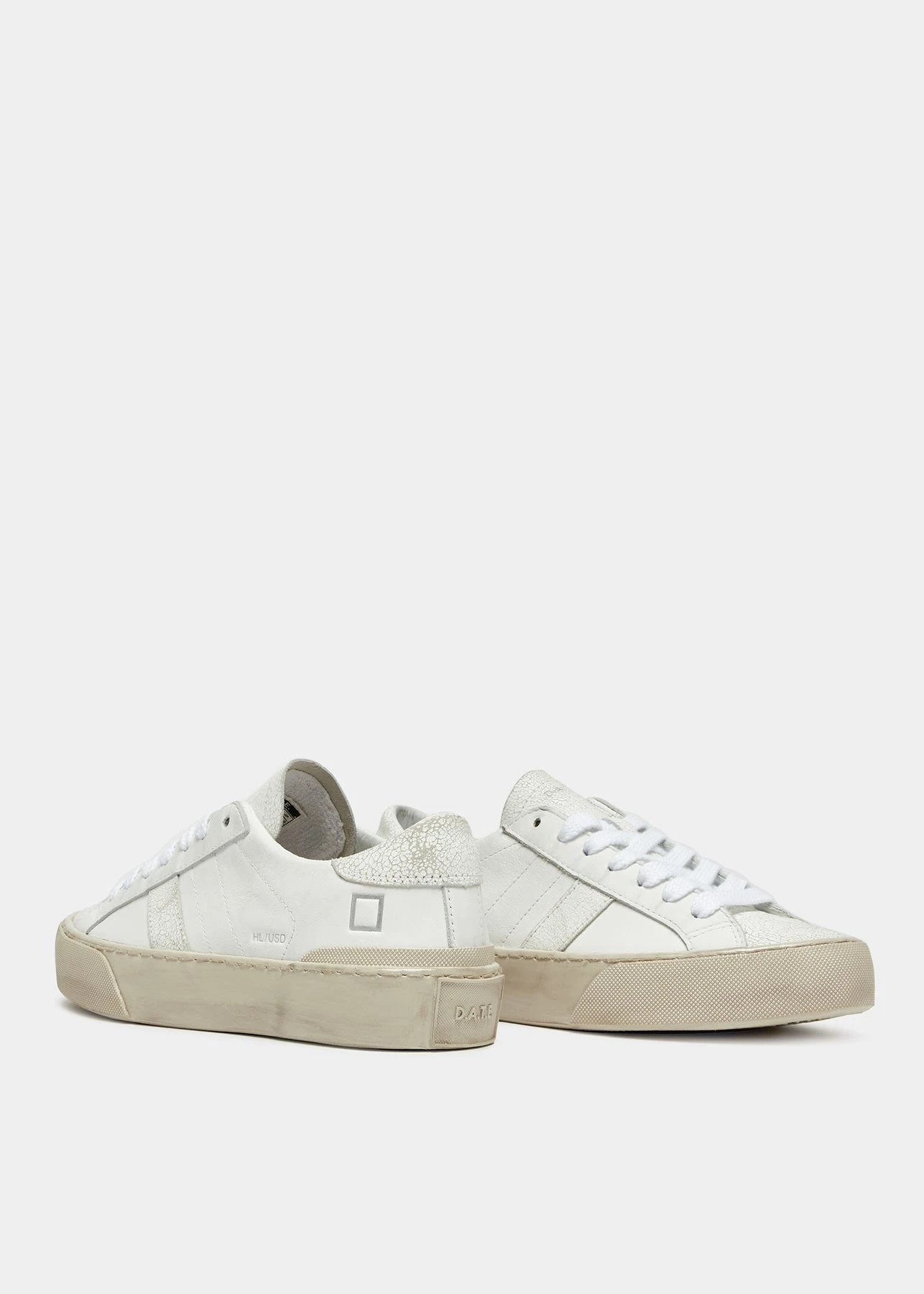 D.A.T.E. D.A.T.E Hill Low Used Effect Sneaker - White 7 D.A.T.E. D.A.T.E Hill Low Used Effect Sneaker - White - Image 5