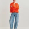 Essentiel Antwerp Hinwood Oversized Loop Knit Jacket - Bright Orange 1 Essentiel Antwerp Hinwood Oversized Loop Knit Jacket - Bright Orange -Lulu&M HINWOOD CF24 i 1