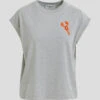 Essentiel Antwerp Hobster T-Shirt - Grey/Orange Embroidery 1 Essentiel Antwerp Hobster T-Shirt - Grey/Orange Embroidery -Lulu&M HOBSTER NC32 b