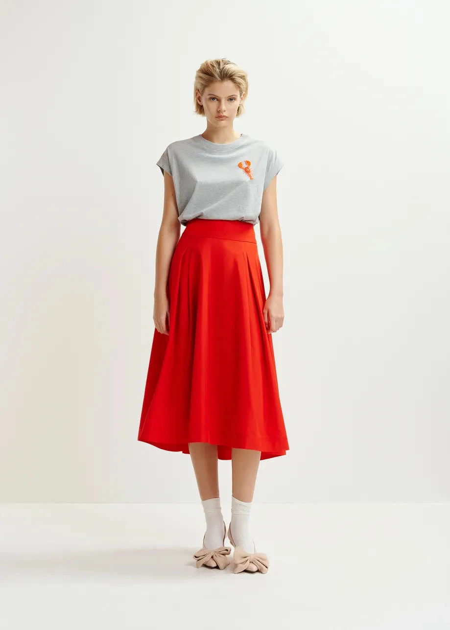 Essentiel Antwerp Hobster T-Shirt - Grey/Orange Embroidery 7 Essentiel Antwerp Hobster T-Shirt - Grey/Orange Embroidery - Image 5