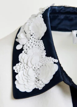 Essentiel Antwerp Hoiseau Polo Top - Black/White With Sequin Embellishments 15 Essentiel Antwerp Hoiseau Polo Top - Black/White With Sequin Embellishments -Lulu&M HOISEAU OW01 i 6