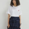 Essentiel Antwerp Cotton T-Shirt With Bead Embroidery - White 2 Essentiel Antwerp Cotton T-Shirt With Bead Embroidery - White -Lulu&M HUNGLE WH00 i 1