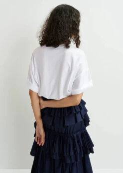 Essentiel Antwerp Cotton T-Shirt With Bead Embroidery - White 13 Essentiel Antwerp Cotton T-Shirt With Bead Embroidery - White -Lulu&M HUNGLE WH00 i 4