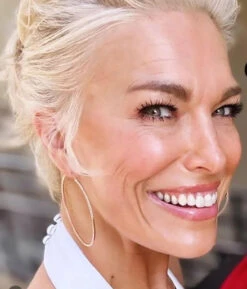 Roma XLarge Diamond Cut Hoop Earrings - Gold 8 Roma XLarge Diamond Cut Hoop Earrings - Gold -Lulu&M Hannah Waddingham hoops sparkly roma hoop station hoops jpg