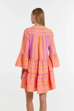 Alternative view of Devotion Twins Ella Dress - Orange/Fushia