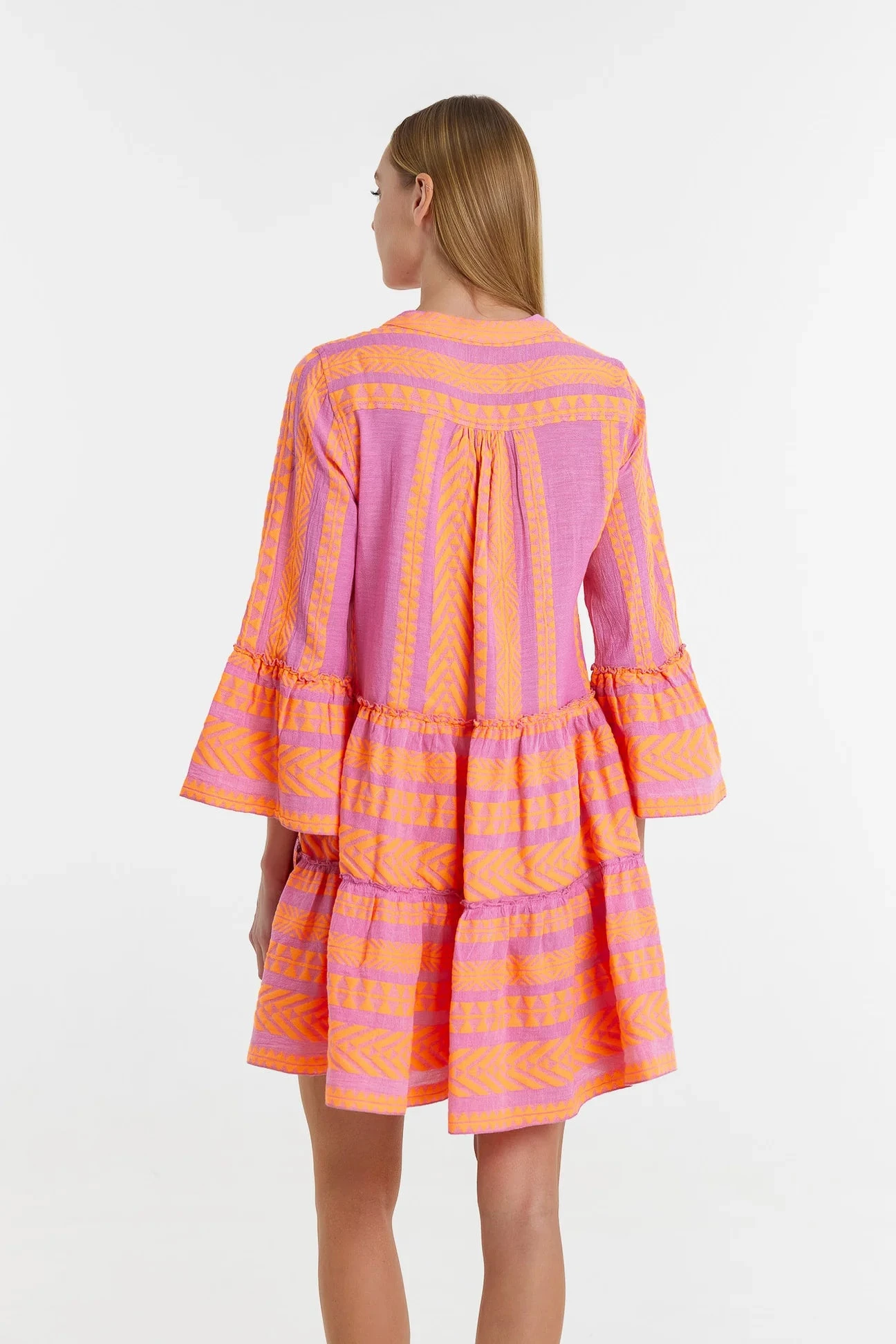 Devotion Twins Ella Dress - Orange/Fushia 4 Devotion Twins Ella Dress - Orange/Fushia - Image 2