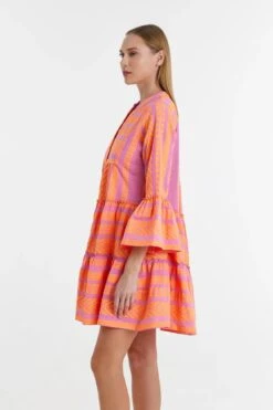 Devotion Twins Ella Dress - Orange/Fushia 8 Devotion Twins Ella Dress - Orange/Fushia -Lulu&M IMG 0644