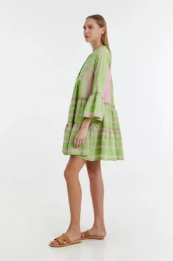 Alternative view of Devotion Twins Ella Dress - Green/Pink