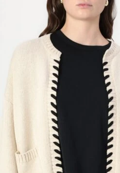 Alternative view of Selected Femme Jilli Knit Detail Cardigan - Birch/Black