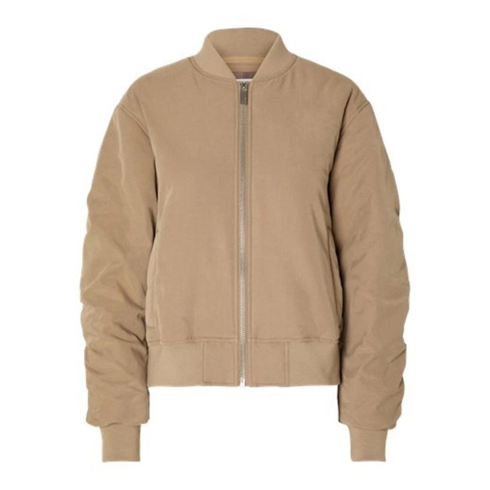 Selected Femme Netra Bomber Jacket - Greige 3 Selected Femme Netra Bomber Jacket - Greige