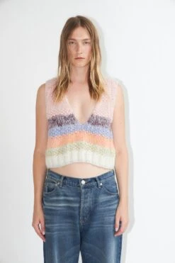 Alternative view of Dawn X Dare Ginny Knitted Vest - Pastel Rainbow