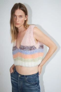 Dawn X Dare Ginny Knitted Vest - Pastel Rainbow