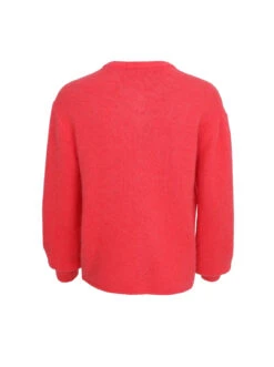 Alternative view of Black Colour Bella Knit Cardigan - Coral Red