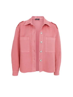 Alternative view of Black Colour Tully Shirt Jacket - Dust Rose