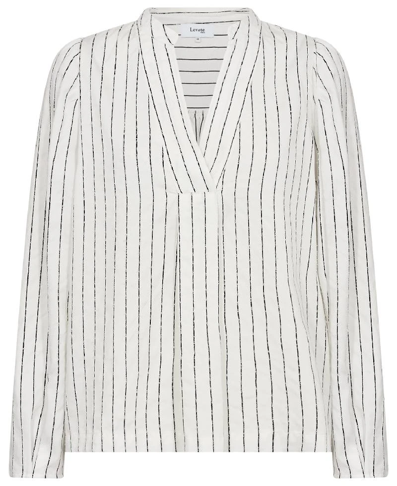 Levete Room Kerry 2 Blouse - White/Black Stripe 3 Levete Room Kerry 2 Blouse - White/Black Stripe
