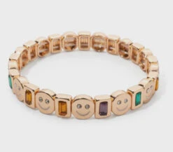 Alternative view of Coco & Jane Loves Rocky Jewels Smiley Bracelet - Multi