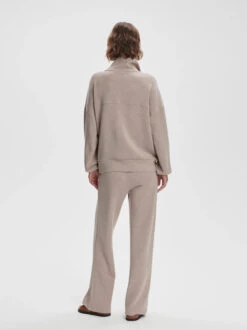 Varley Garcia Zip Through Sweat - Taupe Marl 7 Varley Garcia Zip Through Sweat - Taupe Marl -Lulu&M IMG 8625