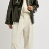 Jakke Winnie Short Trench Coat - Forest Green -Lulu&M IMG 0677