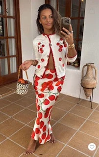 Never Fully Dressed Tomato Embroidered Cardigan - Cream 4 Never Fully Dressed Tomato Embroidered Cardigan - Cream - Image 2