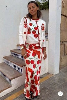 Never Fully Dressed Tomato Embroidered Cardigan - Cream 7 Never Fully Dressed Tomato Embroidered Cardigan - Cream - Image 5