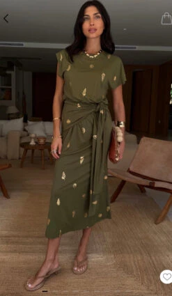 Never Fully Dressed Shell Midi Dress - Khaki 19 Never Fully Dressed Shell Midi Dress - Khaki -Lulu&M IMG 5093
