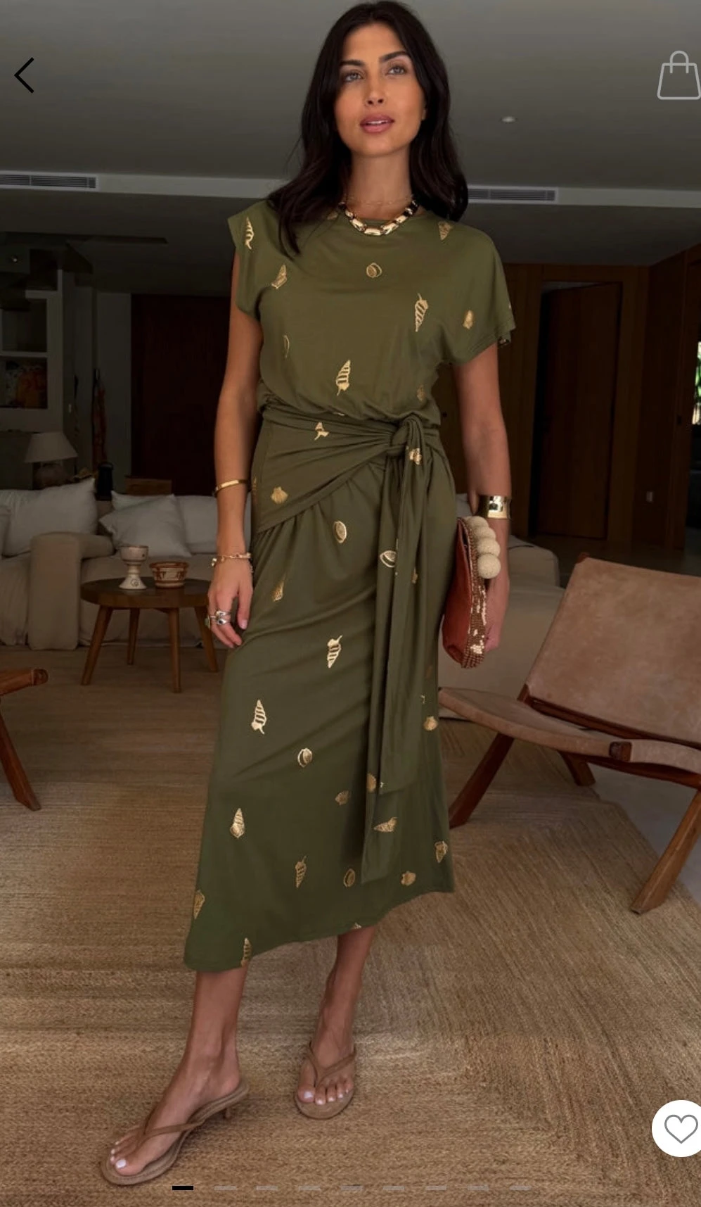 Never Fully Dressed Shell Midi Dress - Khaki 10 Never Fully Dressed Shell Midi Dress - Khaki - Image 8