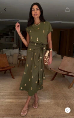 Never Fully Dressed Shell Midi Dress - Khaki 21 Never Fully Dressed Shell Midi Dress - Khaki -Lulu&M IMG 5096