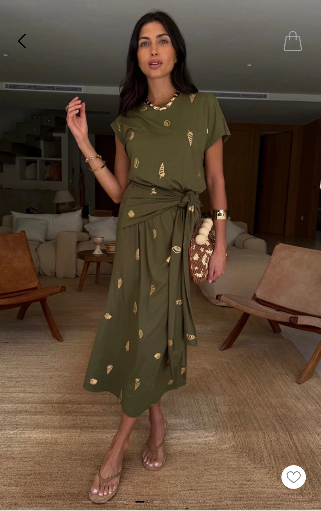 Never Fully Dressed Shell Midi Dress - Khaki 12 Never Fully Dressed Shell Midi Dress - Khaki - Image 10
