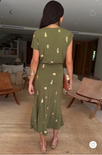 Never Fully Dressed Shell Midi Dress - Khaki 8 Never Fully Dressed Shell Midi Dress - Khaki - Image 6