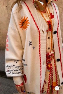 Never Fully Dressed Poema Martha Cardigan - White/Multi 6 Never Fully Dressed Poema Martha Cardigan - White/Multi - Image 4
