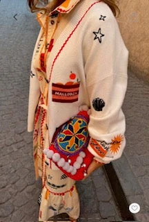 Never Fully Dressed Poema Martha Cardigan - White/Multi 11 Never Fully Dressed Poema Martha Cardigan - White/Multi - Image 9
