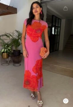 Never Fully Dressed Pink Poppy Sleeveless Mesh Dress - Pink Poppy 15 Never Fully Dressed Pink Poppy Sleeveless Mesh Dress - Pink Poppy -Lulu&M IMG 6116