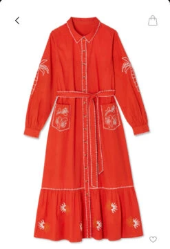 Never Fully Dressed Pollenca Shirt Dress - Red/Cream -Lulu&M IMG 6130