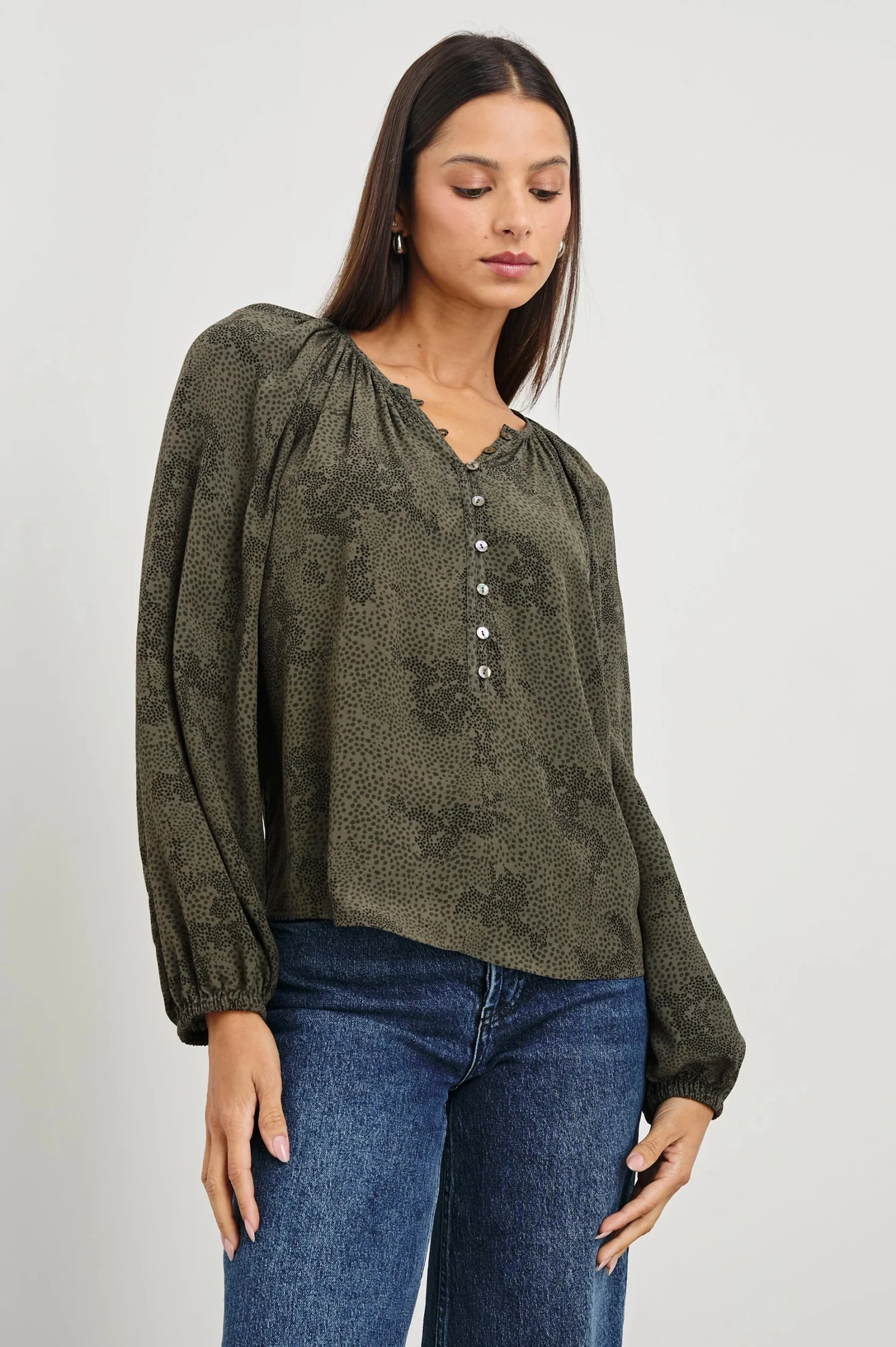 Rails Indi Top - Olive Pebble 3 Rails Indi Top - Olive Pebble