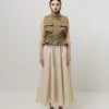 Emin + Paul Utility Vest Jacket - Khaki 1 Emin + Paul Utility Vest Jacket - Khaki -Lulu&M JK3109 KHAKI FRONT