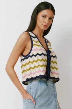 Seventy + Mochi Edie Tie Vest - Lime Strip 13 Seventy + Mochi Edie Tie Vest - Lime Strip -Lulu&M Kai SS 0806 jpg