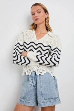 Alternative view of Rails Louise Sweater - Wave Stripe