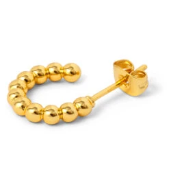 Alternative view of LULU Copenhagen Colour Ball Hoops - Gold
