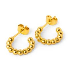 LULU Copenhagen Colour Ball Hoops - Gold 14 LULU Copenhagen Colour Ball Hoops - Gold -Lulu&M LULU1308 COLORBALLHOOPS SMALL PAIR GOLDPLATED GoldPlated Main
