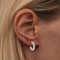 LULU Copenhagen Colour Ball Hoops - Gold 11 LULU Copenhagen Colour Ball Hoops - Gold -Lulu&M LULU1309 COLORBALLHOOPS SMALL PAIR SILVERPLATED Silver Extra1