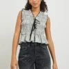 Rails Martine Top - Ivory Jet Gingham -Lulu&M MARTINE IVORY JET GINGHAM 1