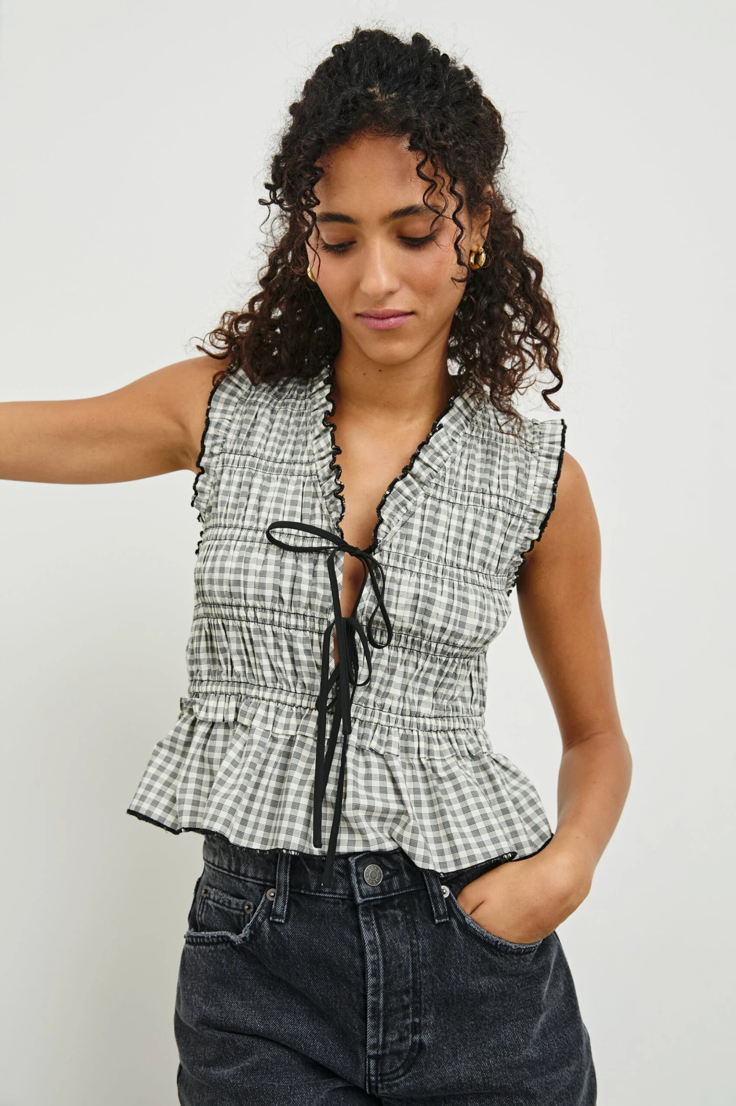 Rails Martine Top - Ivory Jet Gingham 6 Rails Martine Top - Ivory Jet Gingham - Image 4