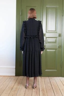 Stella Nova Midi Dress With Flounce At Chest - Black -Lulu&M Midi dress with flounce at chest Dress CD35 4617 999 Black 1 1200x jpg