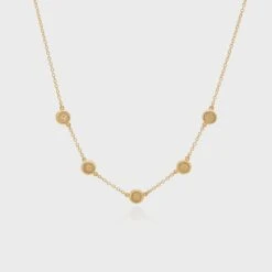 Anna Beck Classic Smooth Rim Station Necklace - Gold