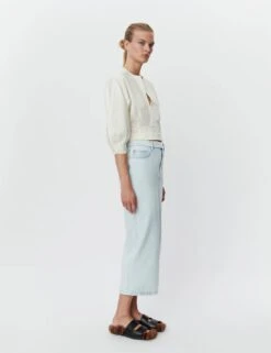 Day Birger Et Mikkelson Niki Soft Denim Skirt - Bleached White -Lulu&M Niki Soft Bleached Denim Skirt DAY65243099 500035 BLEACHED WHITE 1 1384x1800 jpg