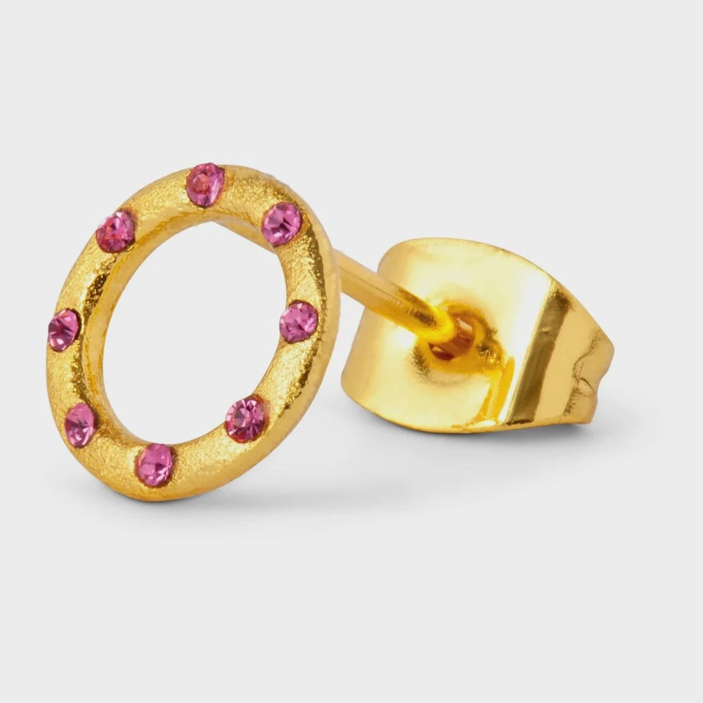 LULU Copenhagen OMG Pink Earring - Gold Plated 5 LULU Copenhagen OMG Pink Earring - Gold Plated - Image 3