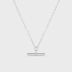 Orelia Chunky T-Bar Necklace Silver