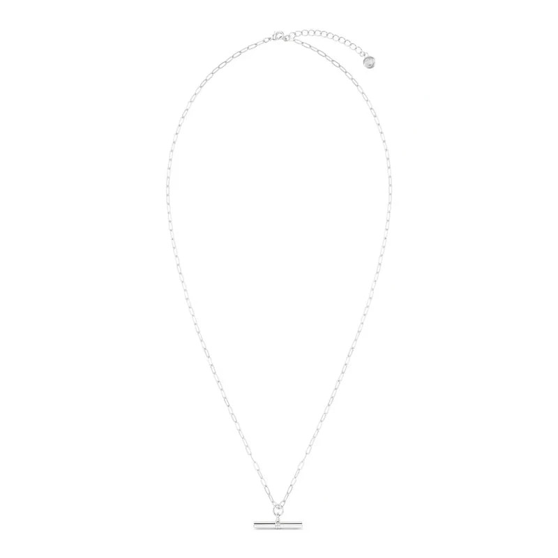 Orelia Chunky T-Bar Necklace Silver 7 Orelia Chunky T-Bar Necklace Silver - Image 5