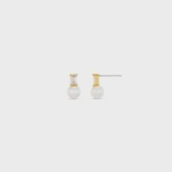 Orelia Crystal Baguette & Pearl Stud Earring